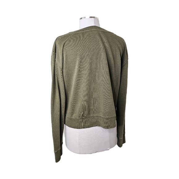 Calvin Klein sweatshirt crew neck khaki green knit top NWT Medium - Picture 9 of 12